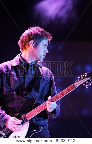 BUDAPEST - AUG 12: The rock band Radiohead perform in concert at the Sziget music festival in Budapest, Hungary, on  Saturday, August 12, 2006.