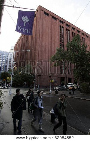 NEW YORK CITY - OCTOBER 31: The Bobst Library on the campus of New York University  (NYU) in New York City on Friday, October 31, 2008.