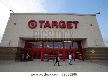 HACKENSACK - JULY 11: Shoppers walk past a Target department store in Hackensack, New Jersey on Thursday, July 11, 2013.  The Target Corporation is an American retailing company, 