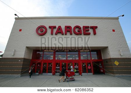 HACKENSACK - JULY 11: Shoppers walk past a Target department store in Hackensack, New Jersey on Thursday, July 11, 2013.  The Target Corporation is an American retailing company, 