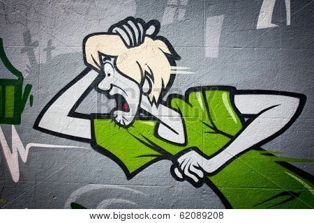 MELBOURNE, AUSTRALIA - MARCH 20 2014: Street art by unidentified artist. Melbourne's graffiti management plan recognises the importance of street art in a vibrant urban culture