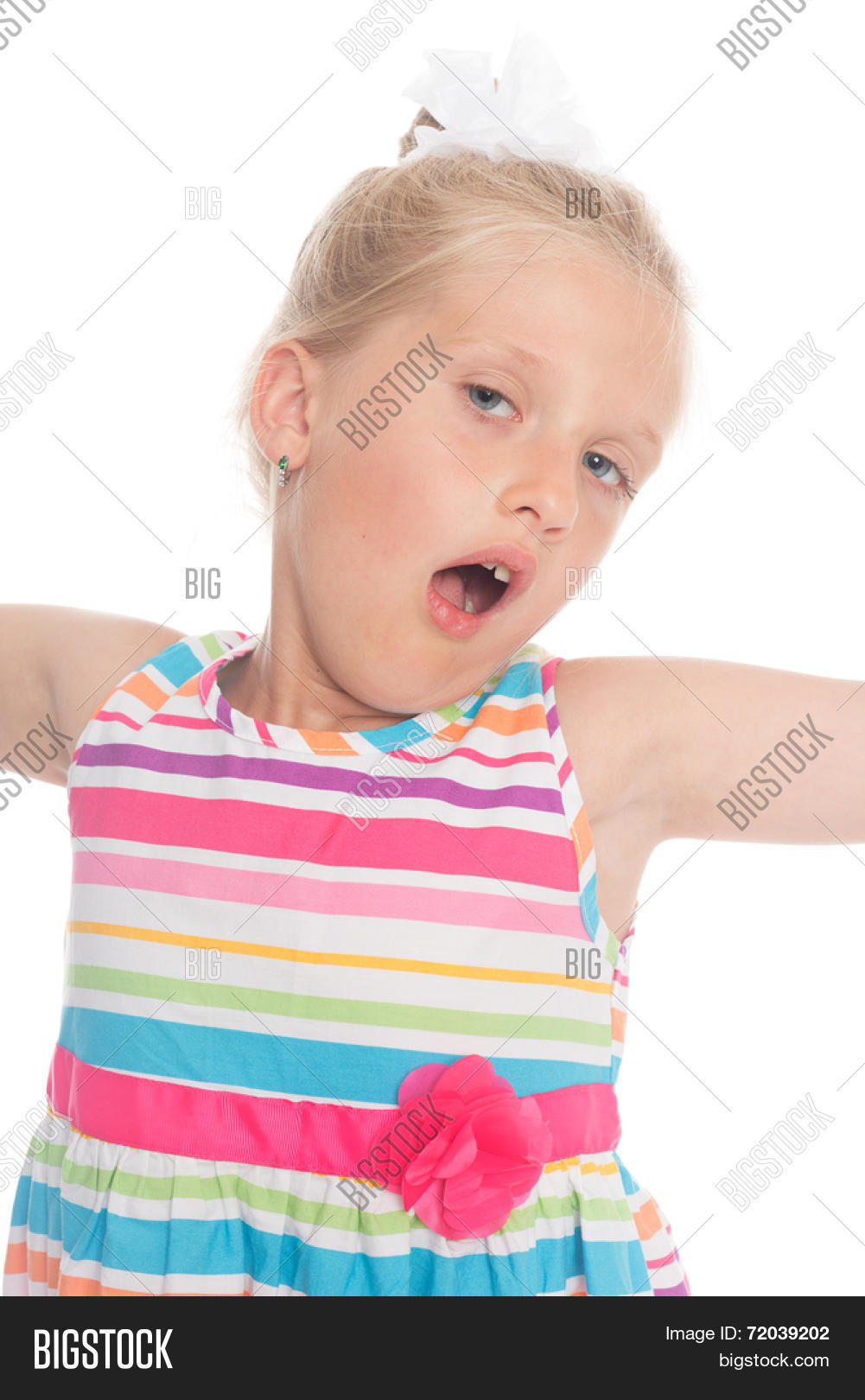 Yawning Little Girl On Image & Photo (Free Trial) | Bigstock