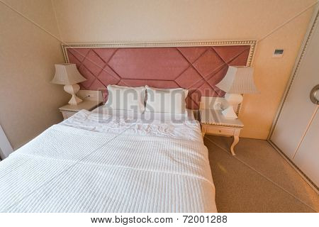 GABALA - MAY 18: Room in Riverside Hotel on May 18, 2014 in Gabala, Azerbaijan. Riverside hotel is first 5 star hotel in Gabala, Azerbaijan
