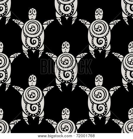 Sea Turtles.  Seamless Vector pattern.