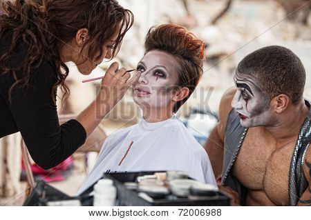 Makeup Artist Working Backstage