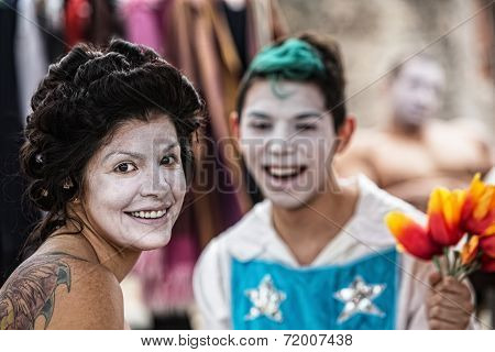 Cheerful Female Clown
