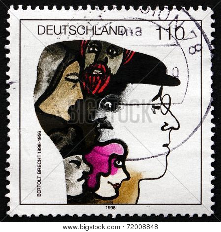 Postage Stamp Germany 1998 Bertolt Brecht, Playwright