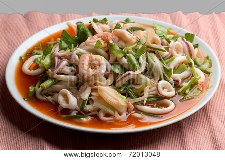Thai style seafood salad