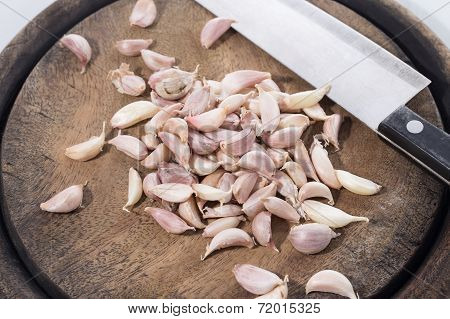 Garlic With Knife