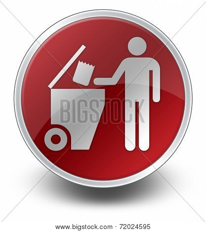 Icon, Button, Pictogram Trash Dumpster