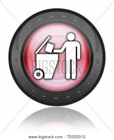 Icon, Button, Pictogram Trash Dumpster