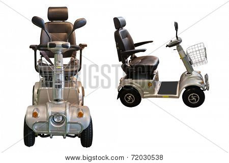 self-propelled wheelchair under the white background
