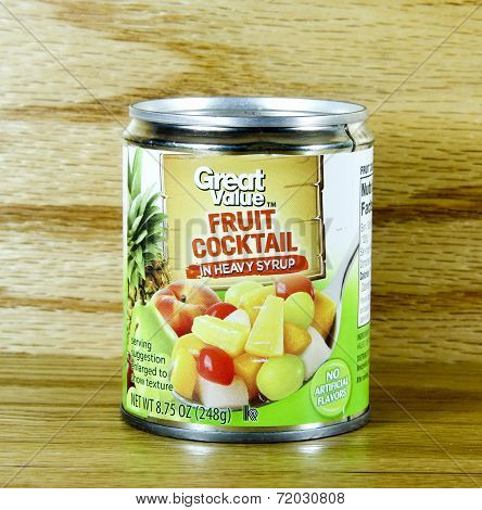 Can Of Great Value Fruit Cocktail