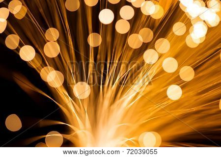 Golden fibre optic strands