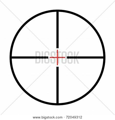 Isolated Crosshairs On White Background