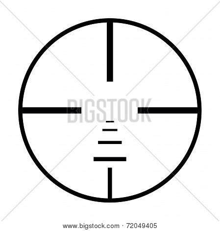 Isolated Crosshairs On White Background