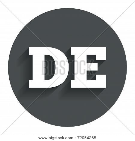 German language sign icon. DE Deutschland.