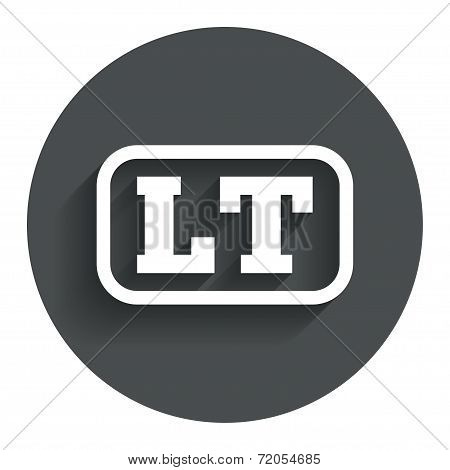 Lithuanian language sign icon. LT translation