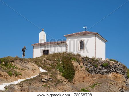 Little Chapel And Man