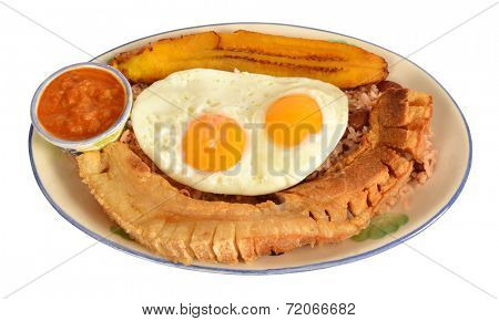 Typical Colombian meal from the city of Medellin.