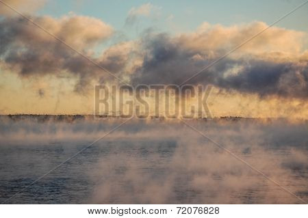 Sea Smoke over Bar Harbor