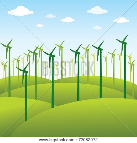 windmill or green energy source background vector