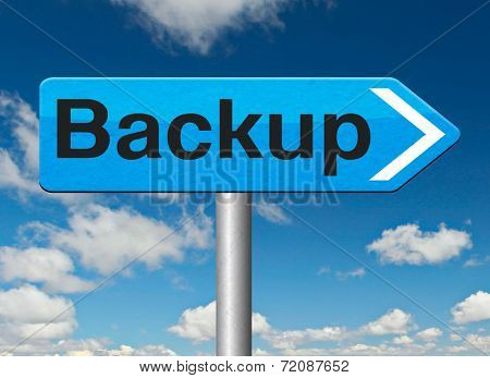 Backup data and software on copy in the cloud on a harddrive disk on a computer or server for file security. Internet safety 