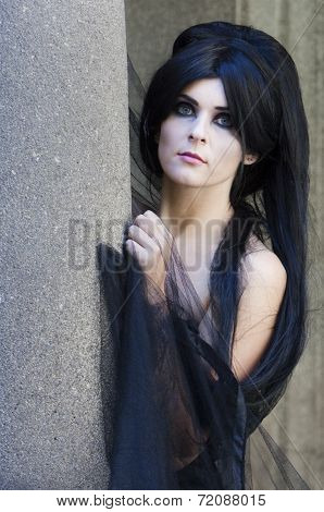 Halloween Mysterious Dressed Gothic Woman