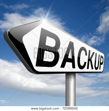 Backup data and software on copy in the cloud on a harddrive disk on a computer or server for flie security Extra storage and archive copy.