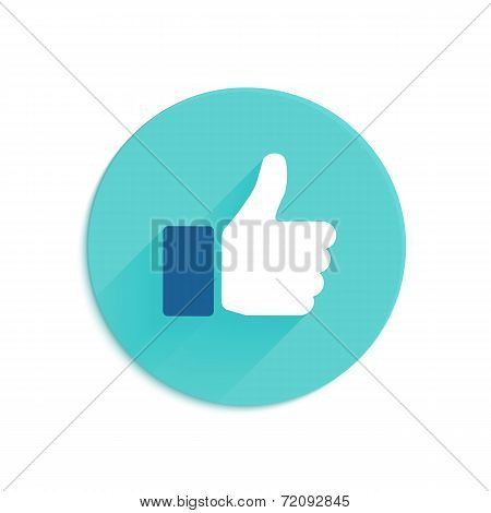 Thumbs up icon flat style