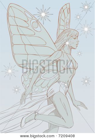alas de la mariposa de ensueño joven whith
