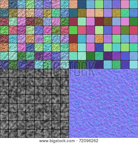 Glazed Tiles Seamless Generated Texture (with Diffuse, Bump And