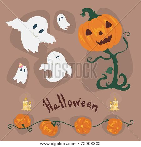Halloween vector Icons set .