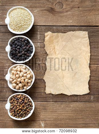 Cereals And Legumes In Bowls