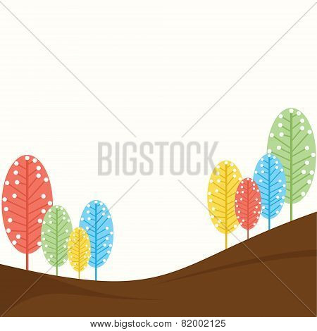 abstract retro tree design background vector