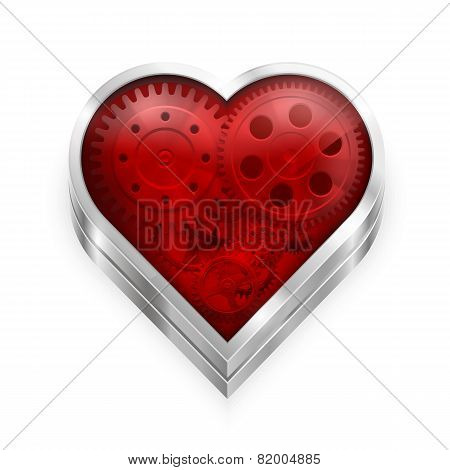 Heart with gears