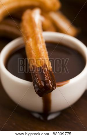 Deliciuos Spanish Churros With Hot Chocolate