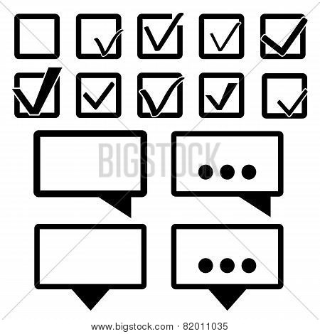Check Mark Buttons. Vector Illustration.