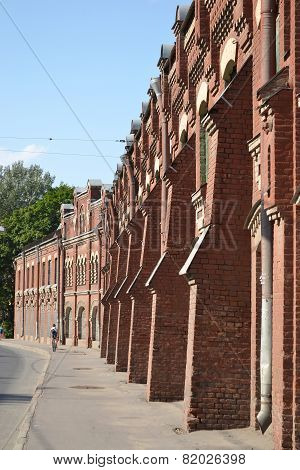 The Wall Of Old Factory Building.