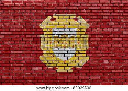 Flag Of La Serena Painted On Brick Wall