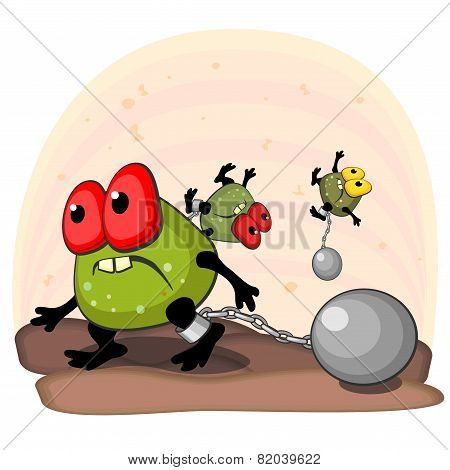 Germ With Cannonball On Leg