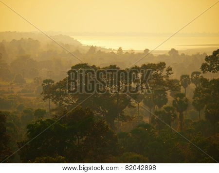 Angkor Wat From Phnom Bakheng At Sunset, Cambodia