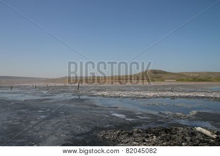 Therapeutic salt lake with mud