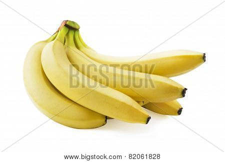 Bunch of fresh spotless yellow bananas