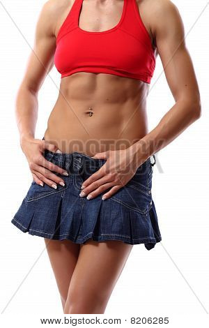 Sexy Abdomen Of A Fitness Woman