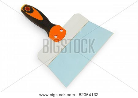 Putty Knife With Black And Orange Rubber Handle