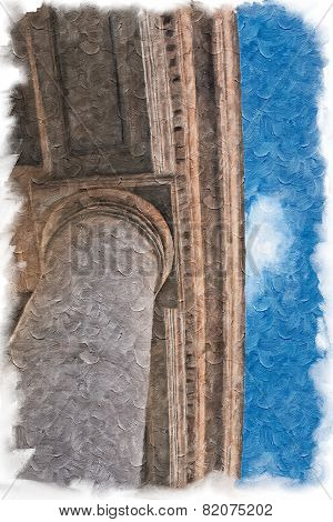 Painted saint peter columns, Rome