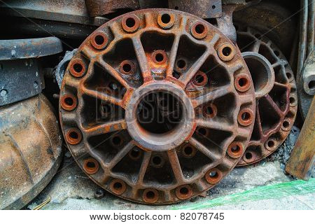 Pile Of A Lot Of Used Old Engine Parts#2
