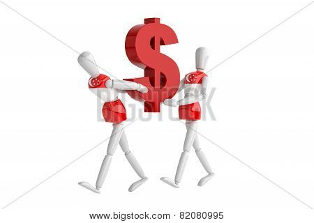 Singapore Dollas Currency White Man