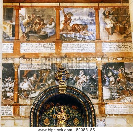 Ancient Mosaic Old Salamanca Cathedral Spain